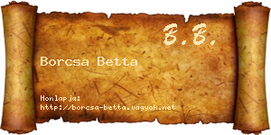 Borcsa Betta névjegykártya